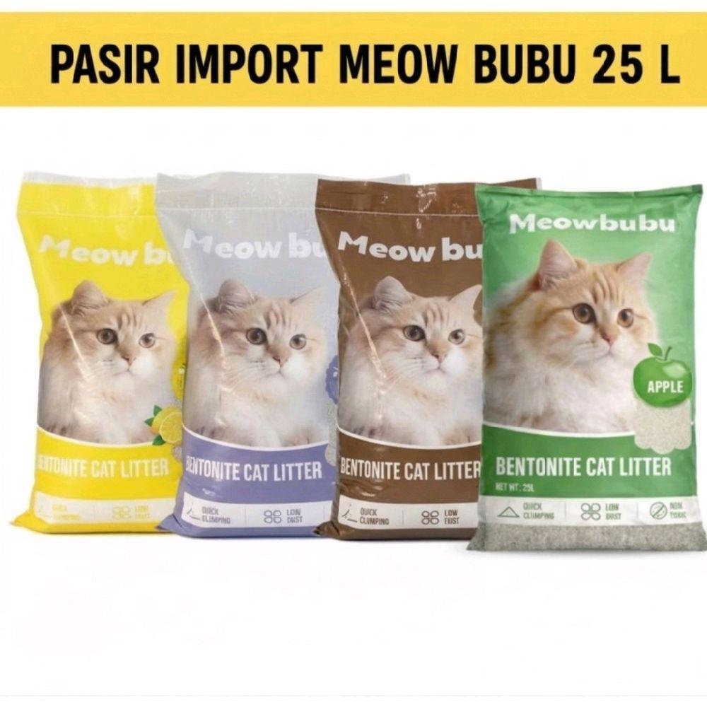 MEOW BUBU Pasir Kucing 25L Pasir Wangi Gumpal Import 20kg