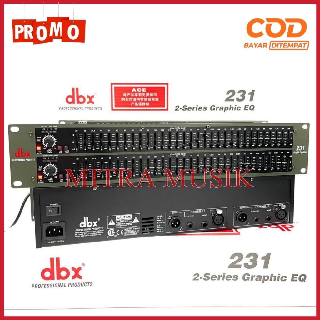 Equaliser Dbx 231 2-Series Graphic EQ Equalizer DBX231 Bagus Murah ( Bisa COD )