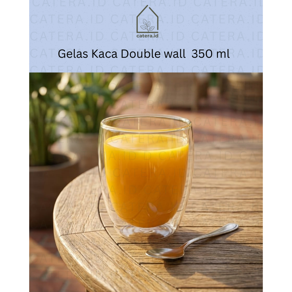 Catera.id/Gelas Dobel Dinding 350 ml / Double Wall Glass 350 ml / Gelas Kaca Double Wall 350 ml / Do