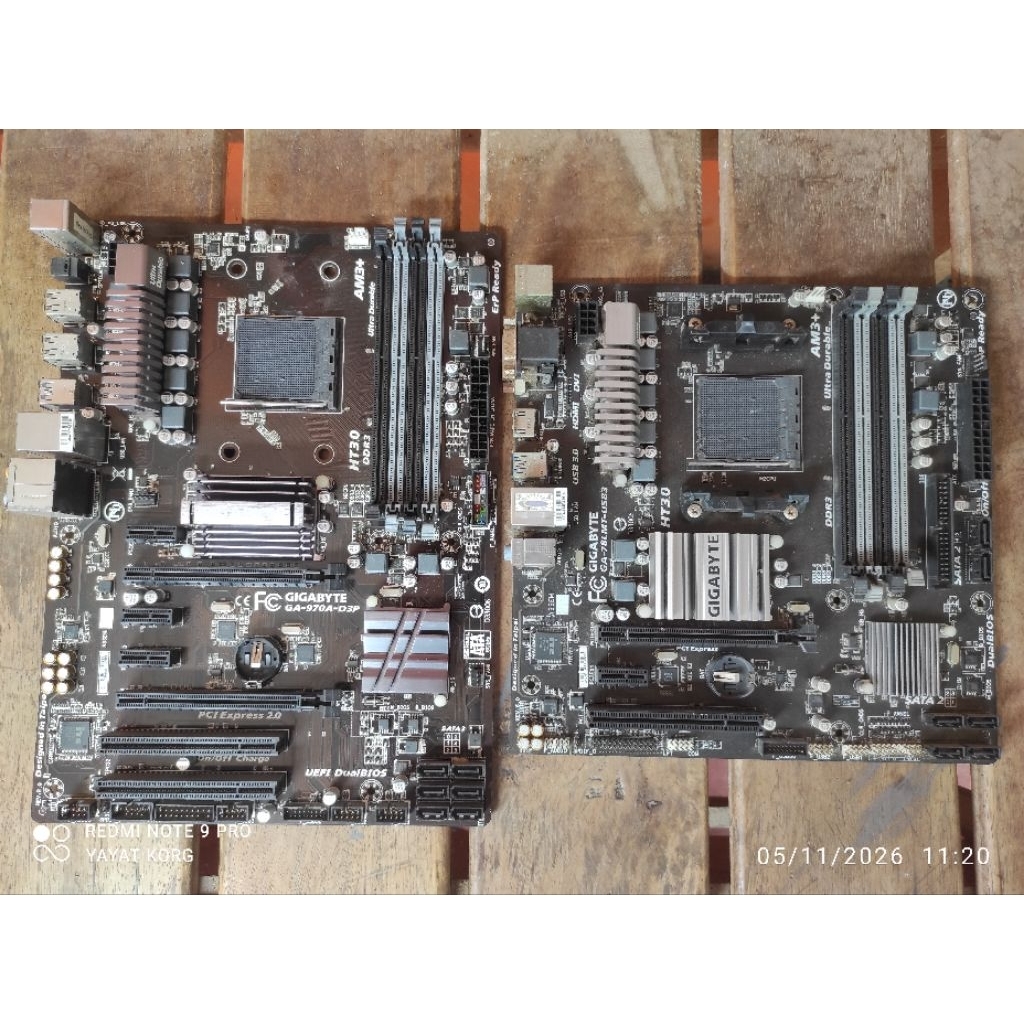 Gigabyte GA 970A D3P + 78LMT USB3 no display semua soket AM3+ plus