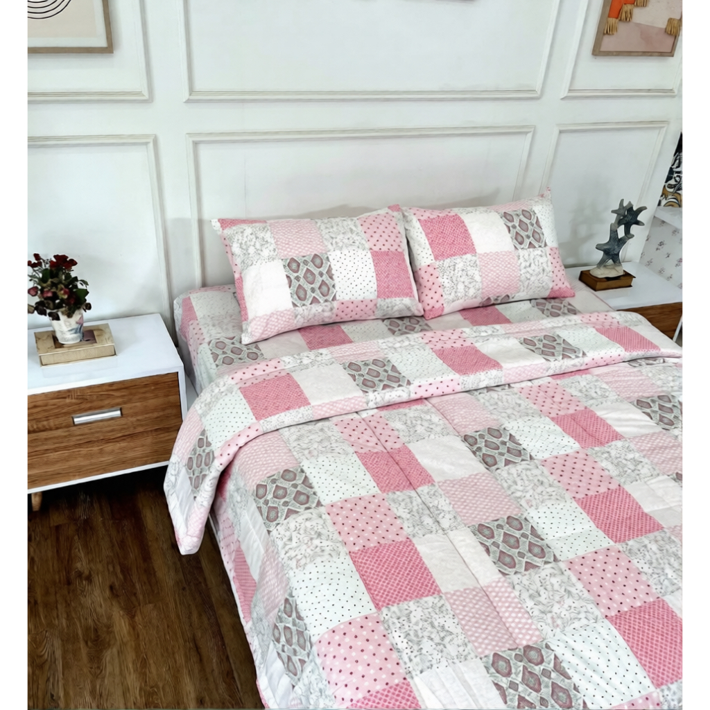 SLEEP PROJECT Paket Sprei Bedcover Quilt Cover Full Set Katun | Delle Cotton Blend Bedding