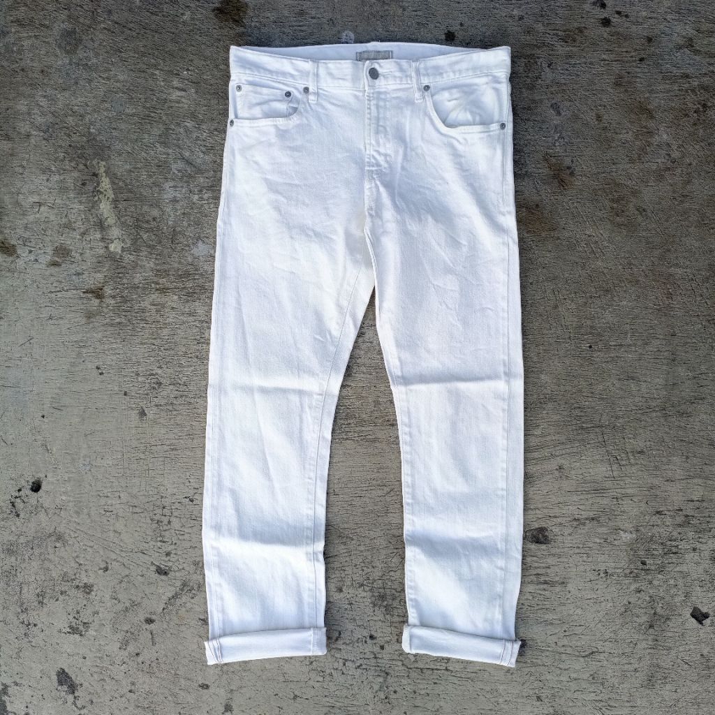 Uniqlo Selvedge Jeans White Slim Straight Second