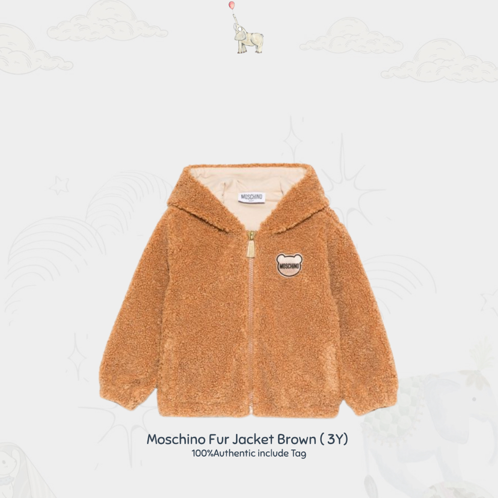 Moschino Fur Jacket Brown | Jaket Bulu | 3Y