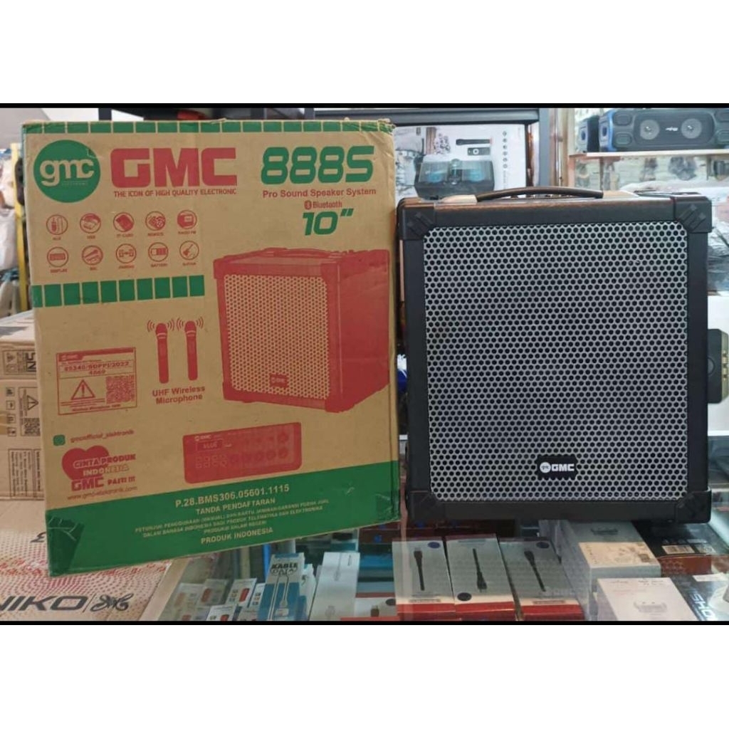 SPEAKER GMC 888S MULTIMEDIA BLUETOOTH 10 INCH + 2 MIC WIRELESS