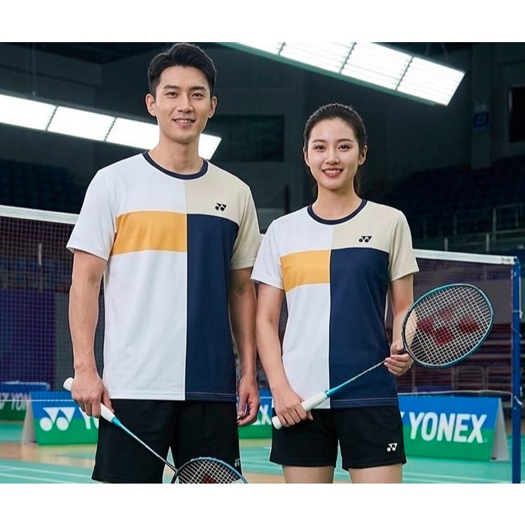 Jersey Badminton Design YY 115273 Kaos Bulu Tangkis White