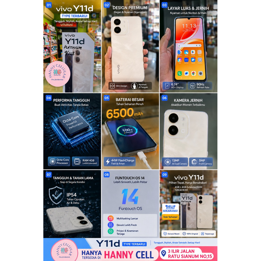 VIVO Y11d RAM 4/128GB TERBARU