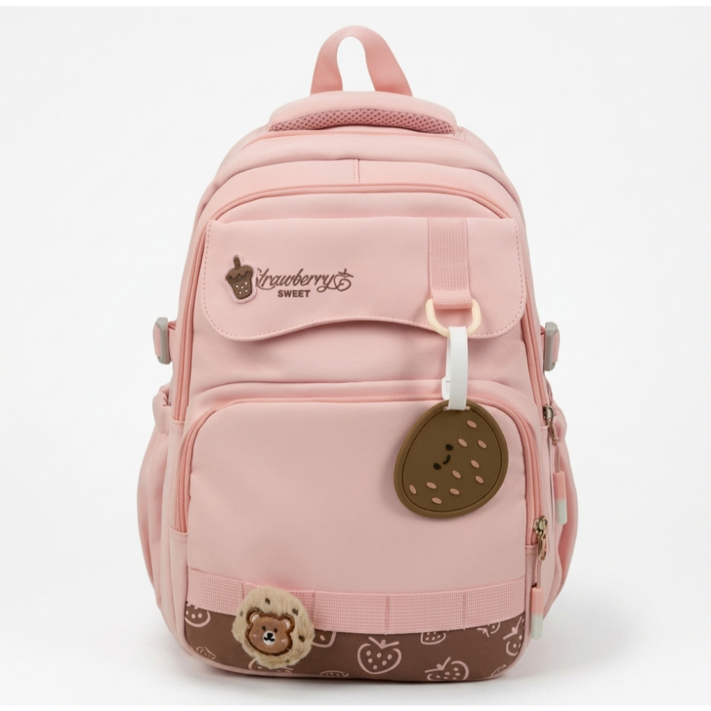 Tas Sekolah Anak Perempuan Strawberry Sweet Backpack Tas Ransel Sekolah anak Lucu