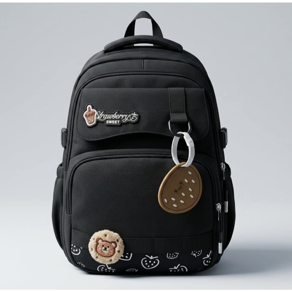 Tas Sekolah Anak Perempuan Strawberry Sweet Backpack Tas Ransel Sekolah anak Lucu