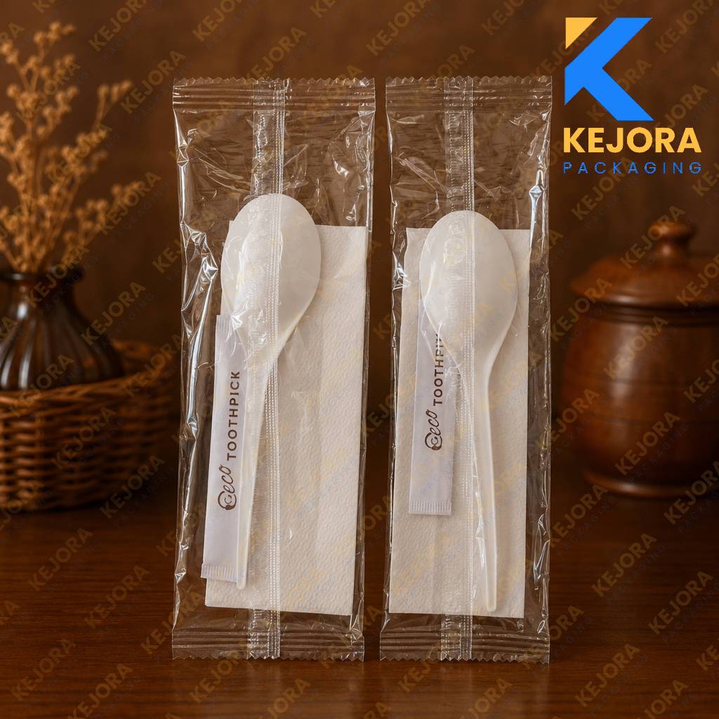 [1 SET KATERING] Sendok Plastik Set Tusuk Gigi Cover dan Tisu / Set Sendok Plastik / Sendok Tusuk Gi