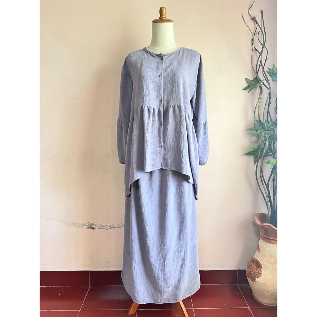 Set blouse rok crinkle