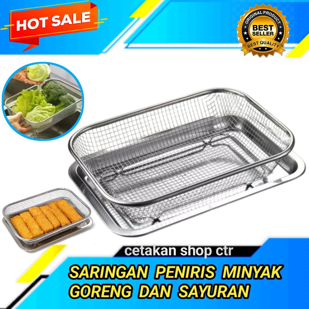 KERANJANG PENIRIS MINYAK GORENG SERBAGUNA/KERANJANG PENIRIS SAYURAN UKURAN BESAR