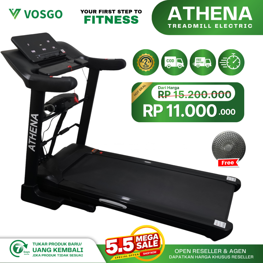 Alat Fitness Treadmill Elektrik Vosgo Athena