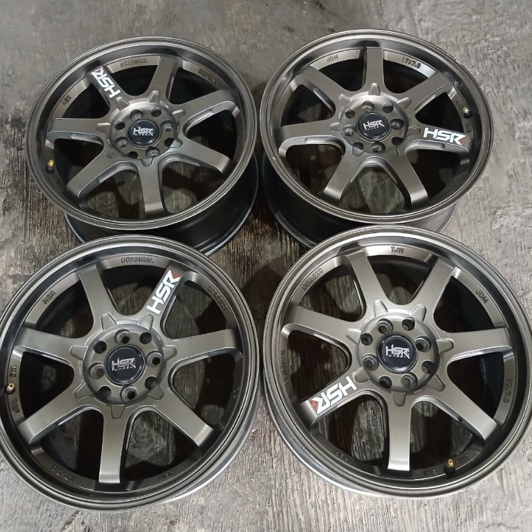 Velg Mobil Racing HSR Ring 17 Baut 4x100 4x114 Cocok KIJANG BALENO SWIFT FRONX RAIZE ROCKY DLL