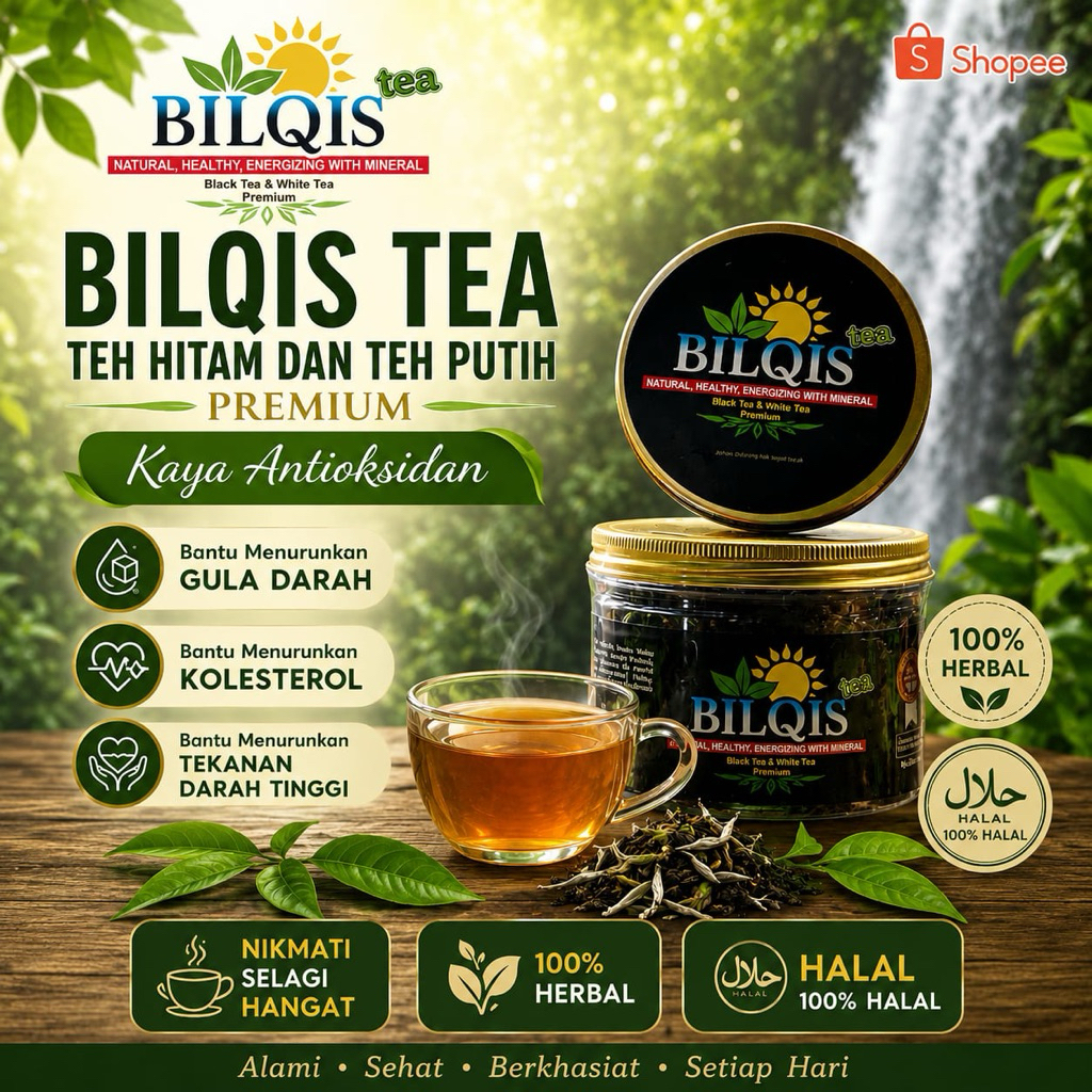 Teh Hitam dan Teh Putih Premium | Minuman Herbal Penurun Kolesterol | BILQIS TEA