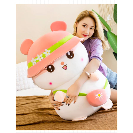 Boneka Hamster Jumbo Kawai Bantal Boneka Hewan Mainan Lembut Lucu Empuk Ukuran 50cm