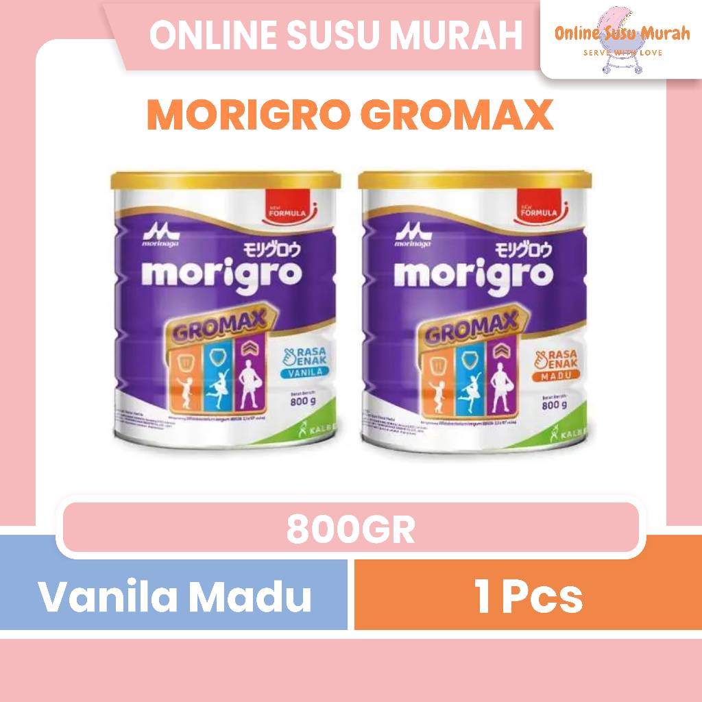 MORIGRO GROWMAX VANILA KALENG MADU KOTAK 800GR MORINAGA MORIGRO SUSU 800GR SSKL TINGGI KALORI