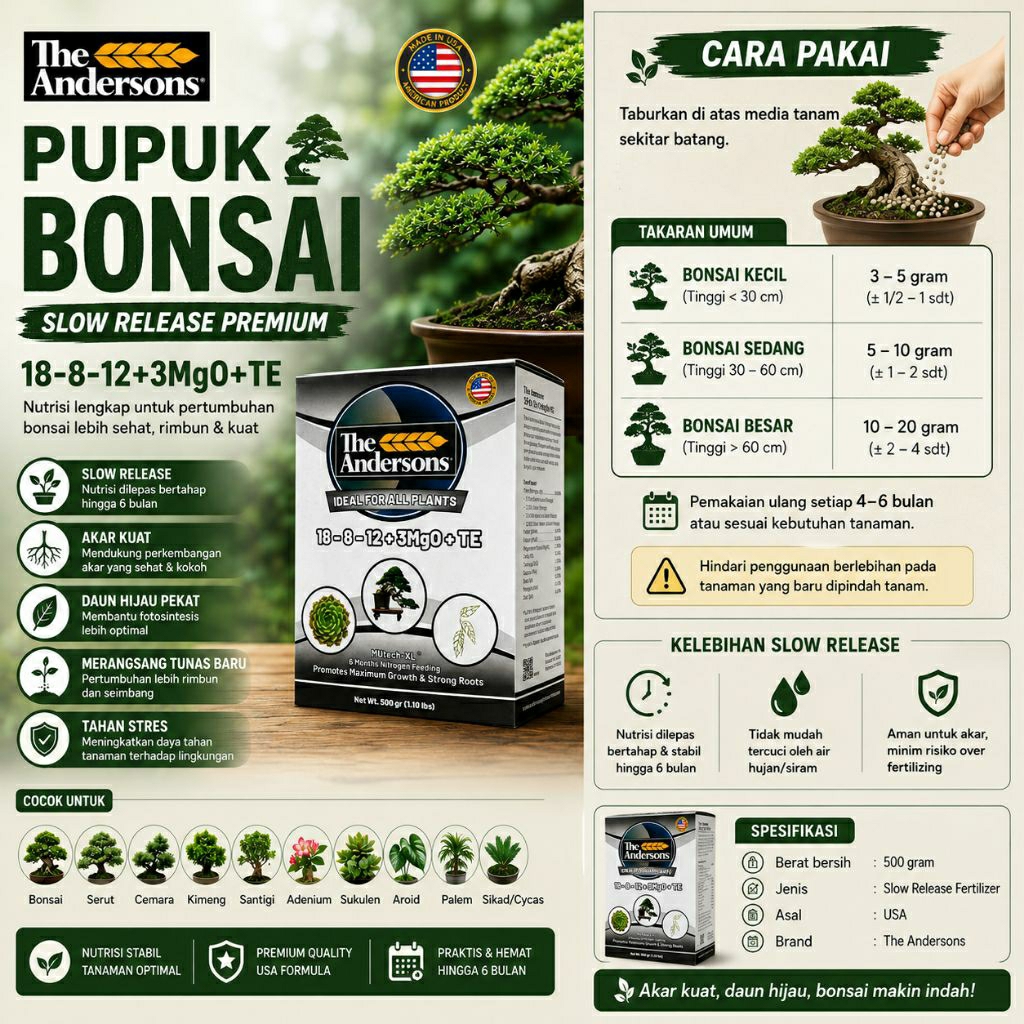 Pupuk Bonsai The Andersons 18-8-12+3MgO+TE