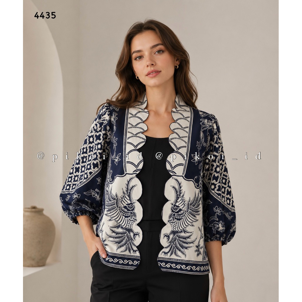 Cardigan batik katun wanita / Luaran batik cewek MAROON SOBI / outer batik kantor / outer hijab gelo