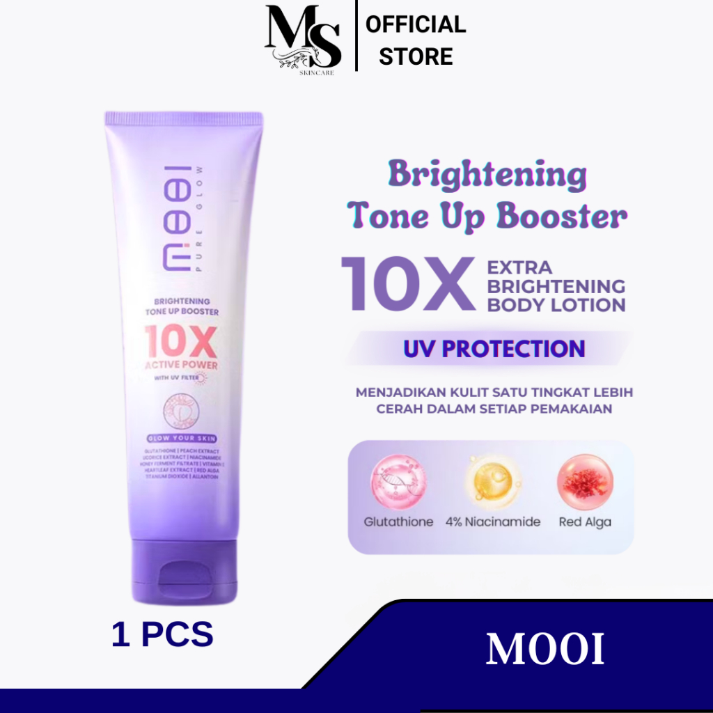 MOOI PURE GLOW BRIGHTENING TONE UP BOOSTER UV PROTECTION Body Lotion mencerahkan kulit  HB Tone Up