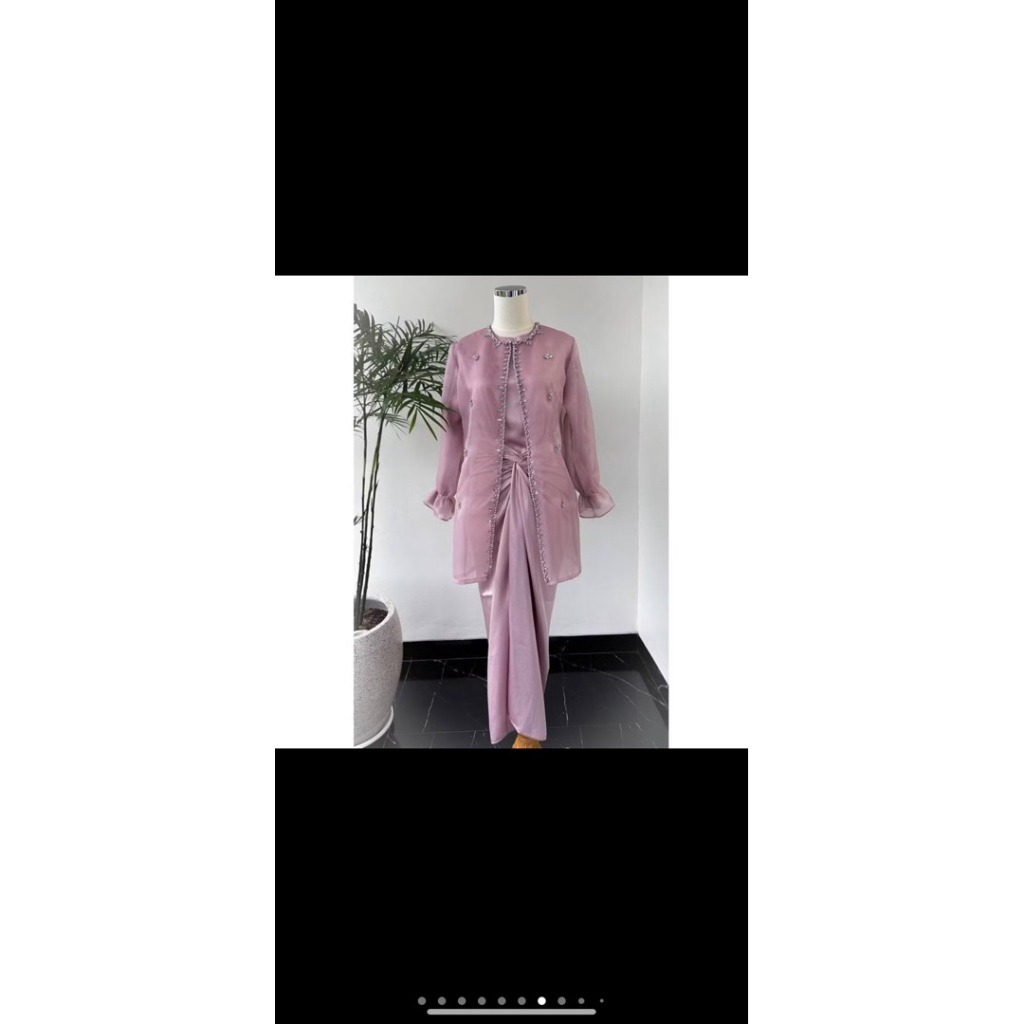 preloved Oneset Jemma Organza Premium Outfit Kondangan Setelan Rok Lilit
