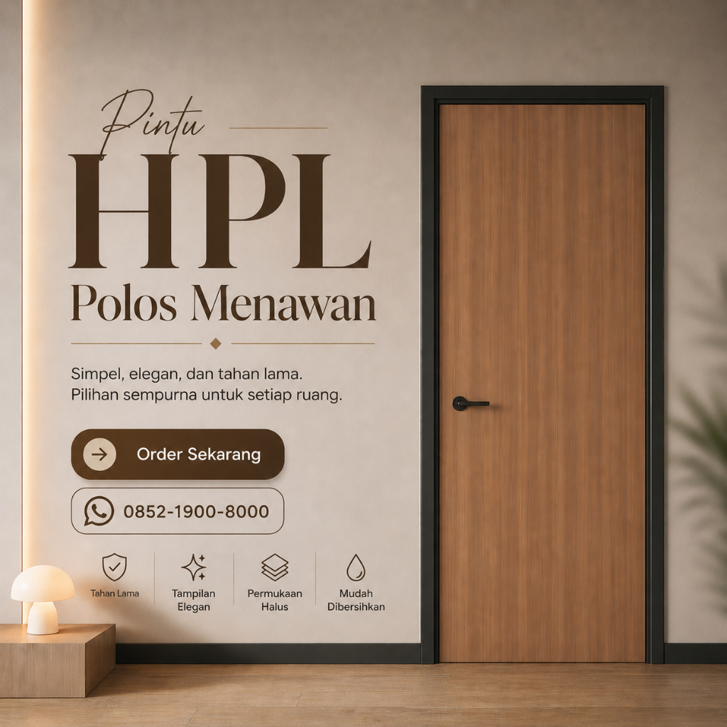 Pintu Rumah HPL Polos Menawan - Termasuk Pasang