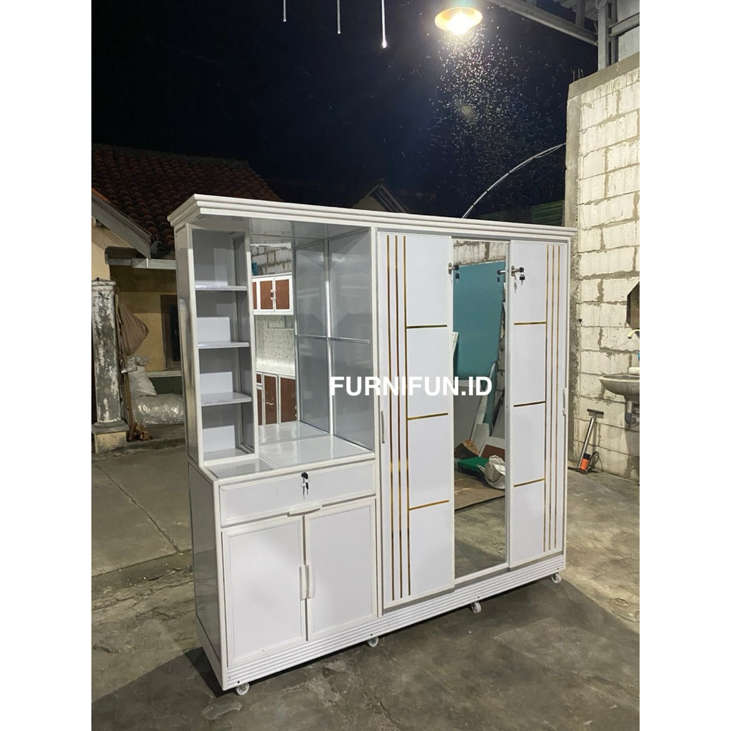 Lemari Sliding Rias / Lemari Aluminium jumbo