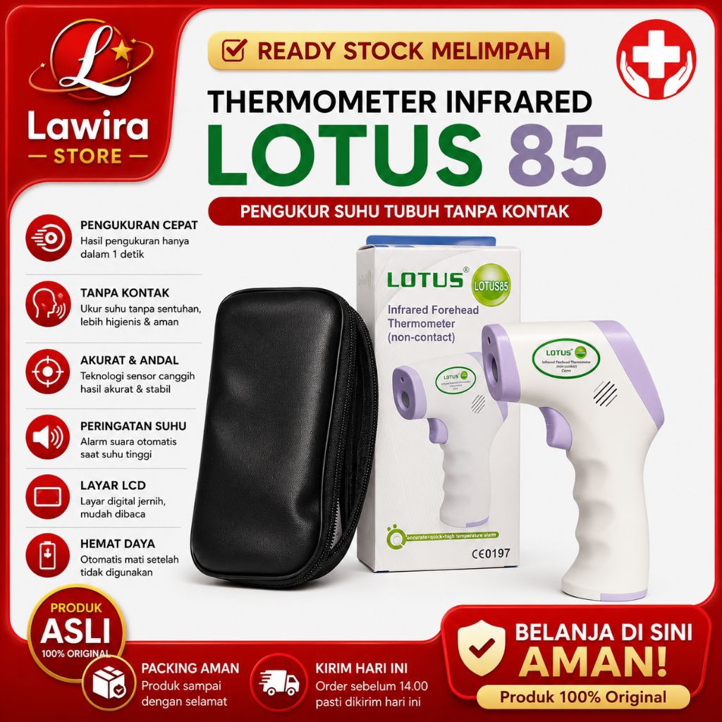 Termometer dahi Infrared LOTUS 85 Kualitas Japan Oroginal