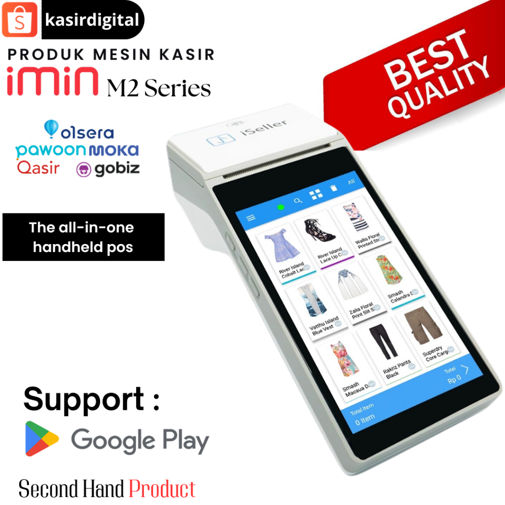 Mesin Kasir Android Imin M2 Warna Putih Second Normal