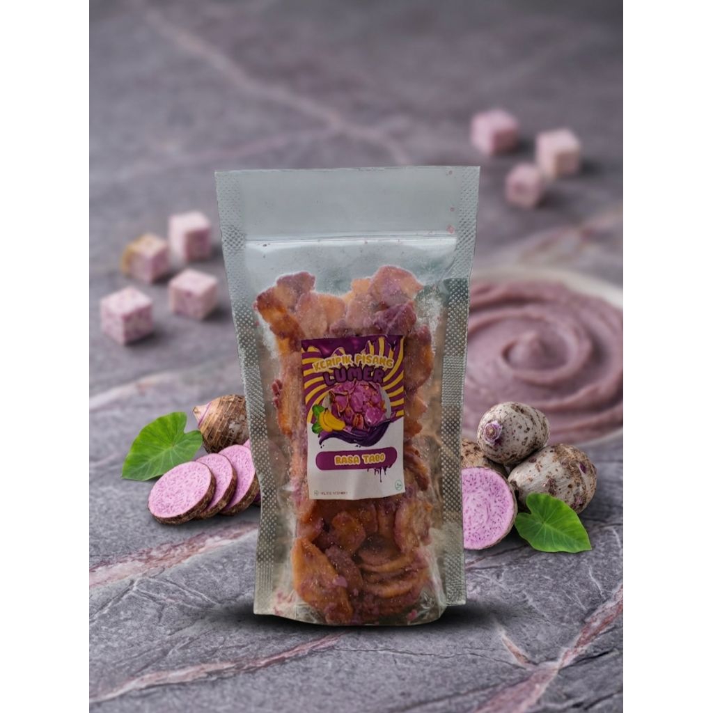 Keripik Pisang Lumer Rasa Taro - Kripik pisang Melted Crunchy & Lumer