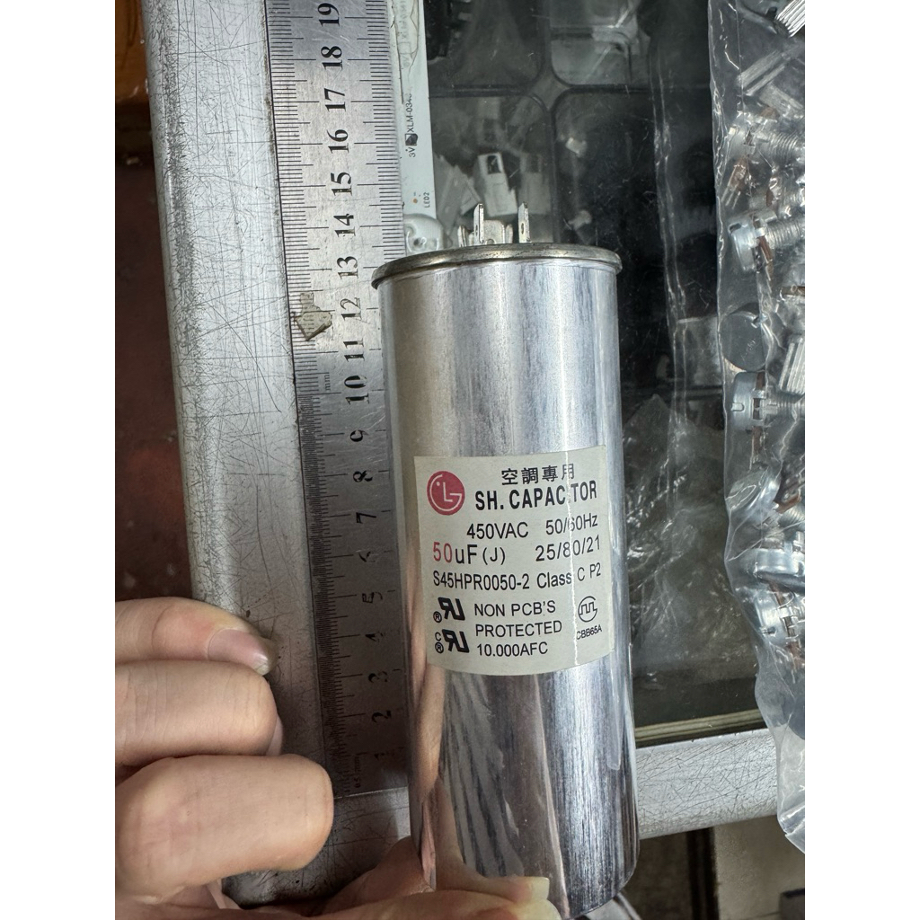 KAPASITOR AC 50uf 450v bulat besi capasitor 50 uf