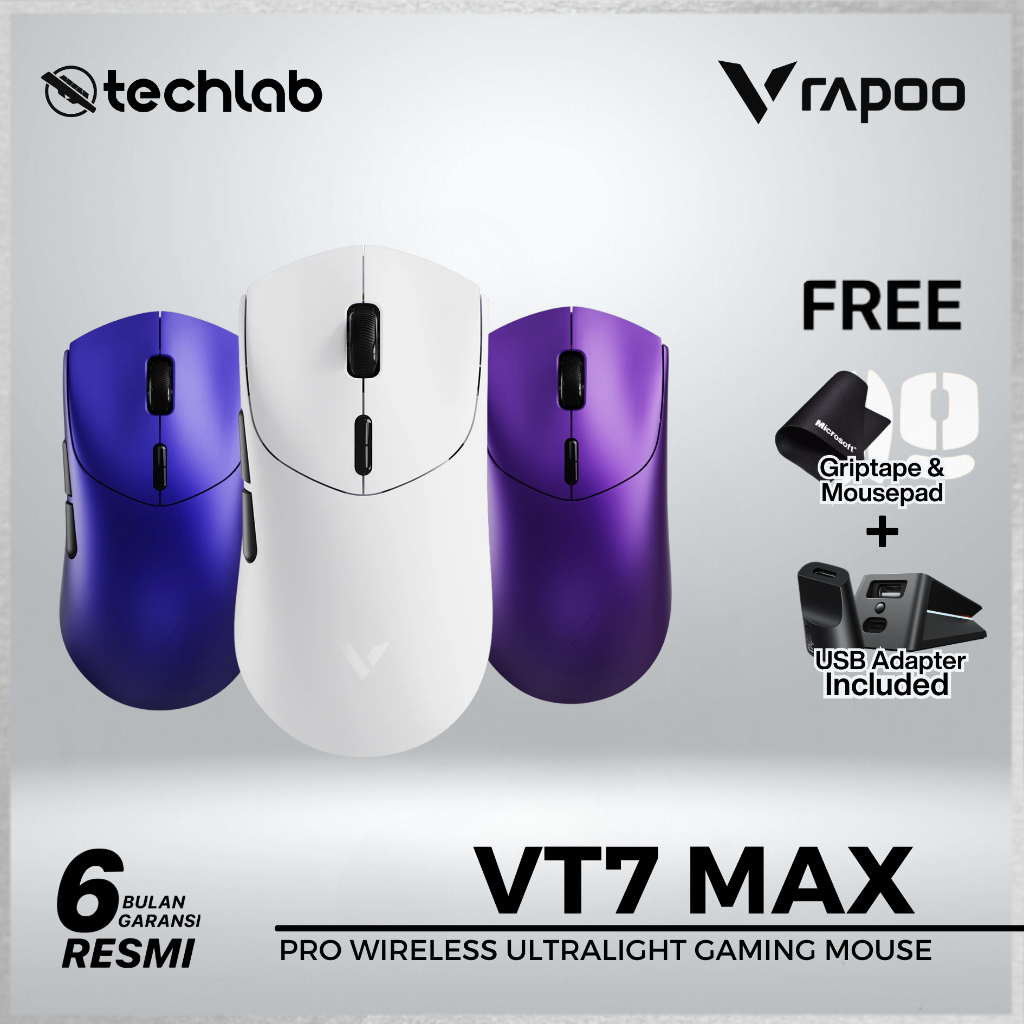 Rapoo VT7/VT-7 MAX Wireless Optical Switch Mouse Gaming 8K Polling Rate Paw-3950 Lightweight