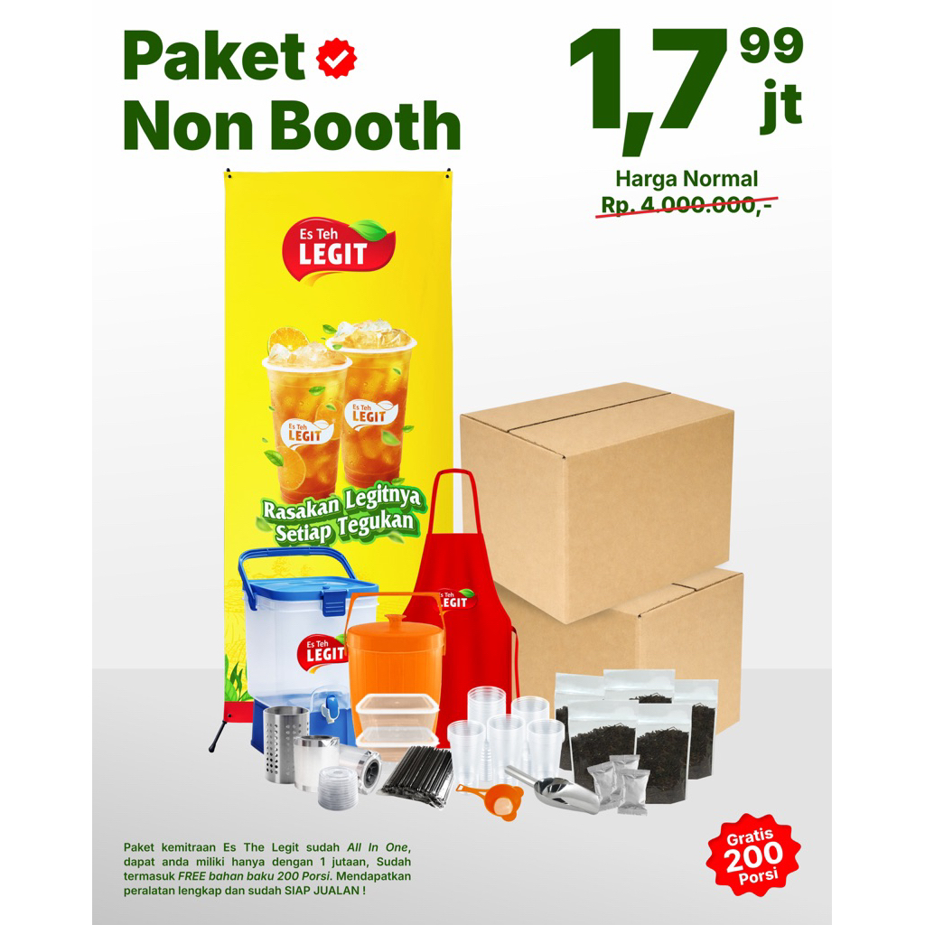 Franchise Minuman ES TEH tanpa booth paket usaha Es Teh Legit Terlaris 2026