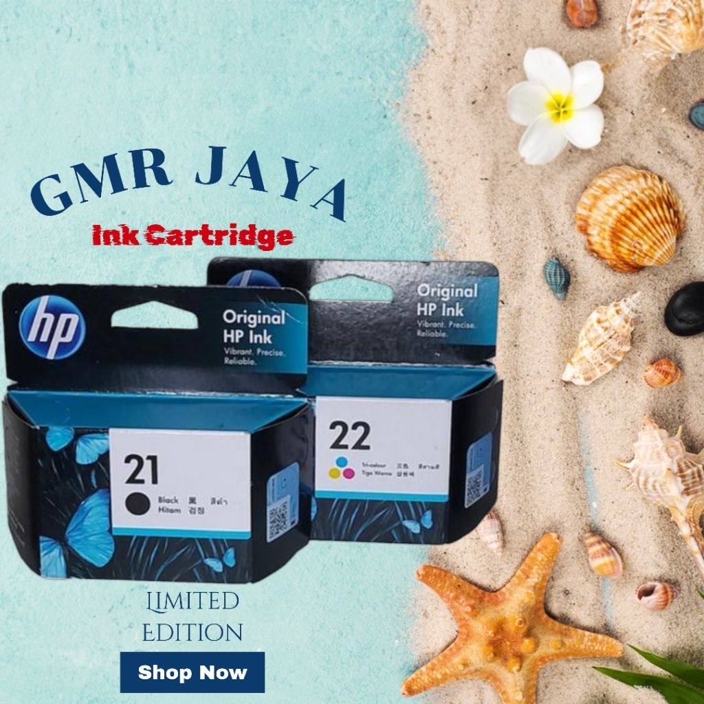 Tinta Cartridge hp 21 Black & 22 Tri Colour Original / Tinta printer hp DeskJet D1360, D1460, D1550,