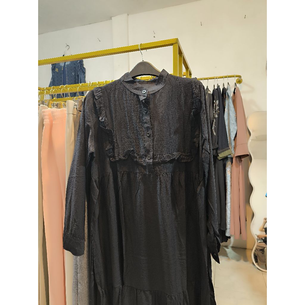 Tunik hitam linen tunik polos