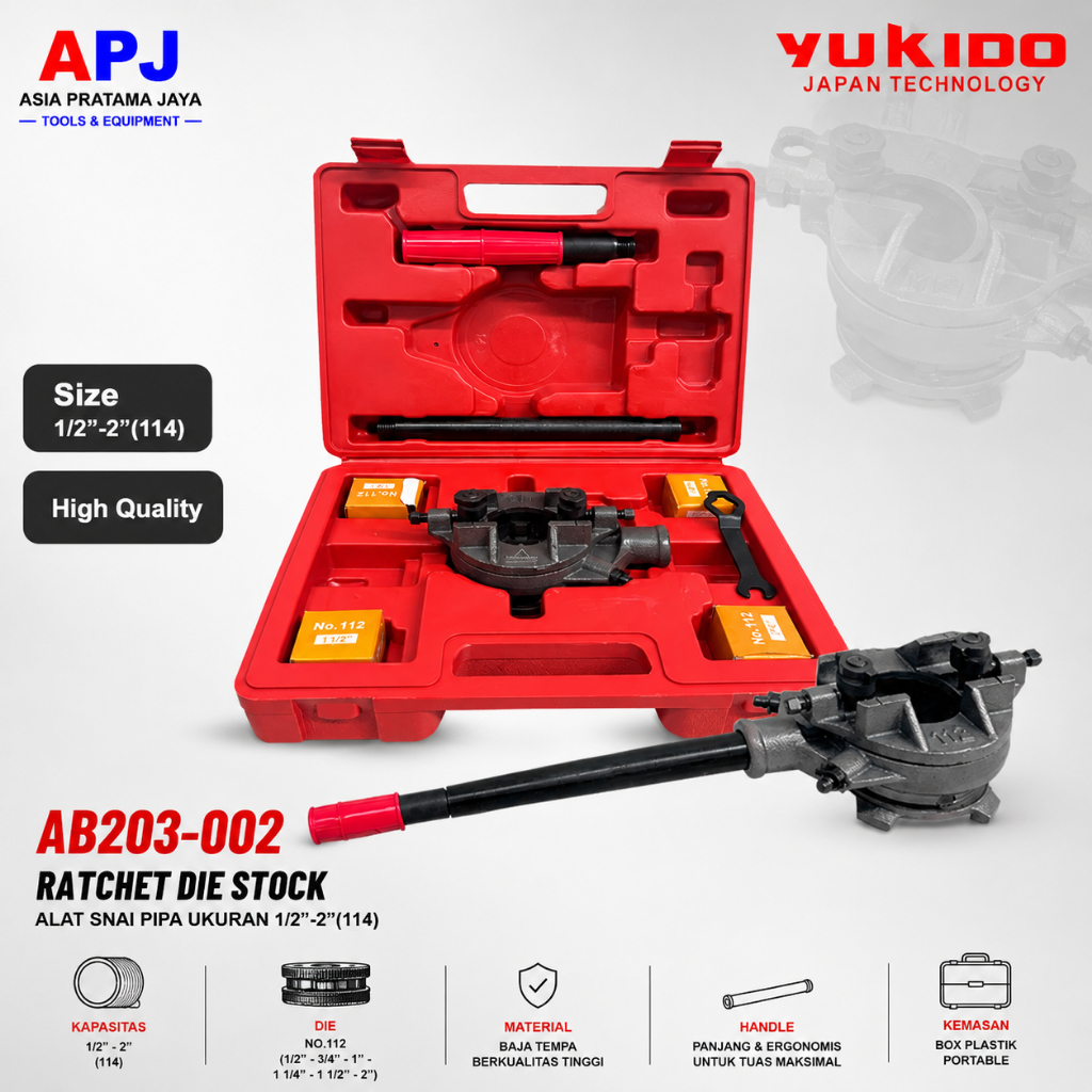 Snai Senai Pipa Set Ratchet Wipro 1/2 - 2 Inch Snei Pipa Manual 2Inch YUKIDO SP-114
