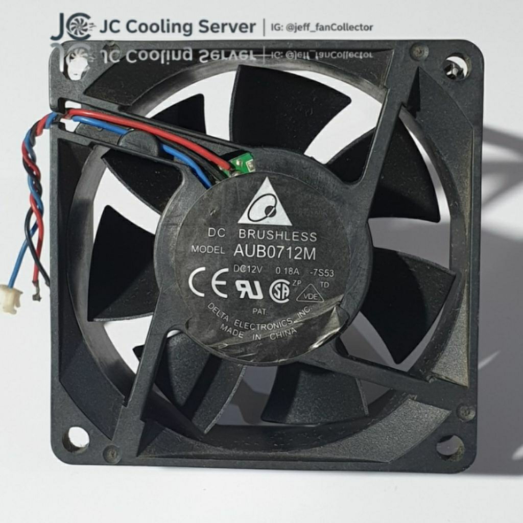 Fan Kipas Silent Speed 3200rpm DELTA Electronics 12V 0.18A 3kabel  7cm 2,5cm Sleeve Bearing Made In 