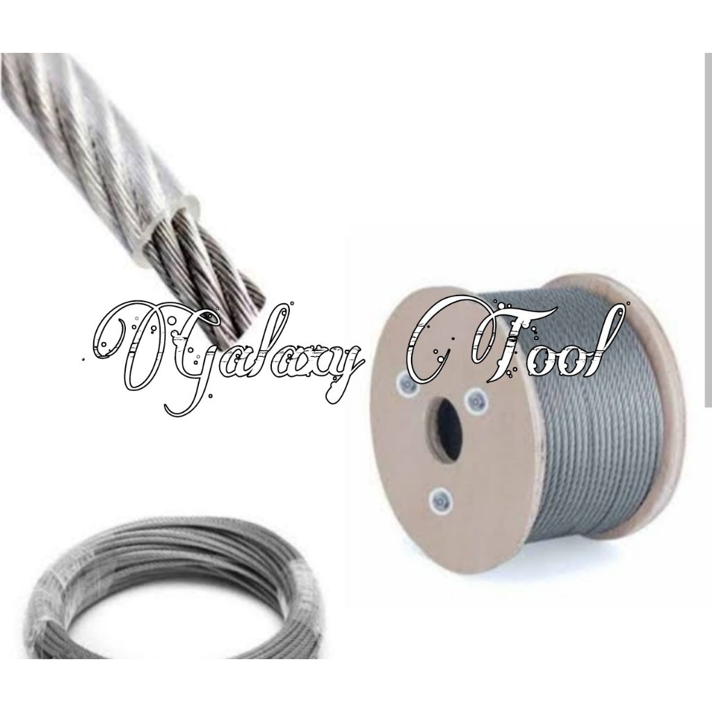 Kabel Tali Seling Baja galvanis Lapis Seling Pvc 6 8 10 12 mm Kawat seling baja lapis pvc wire rope