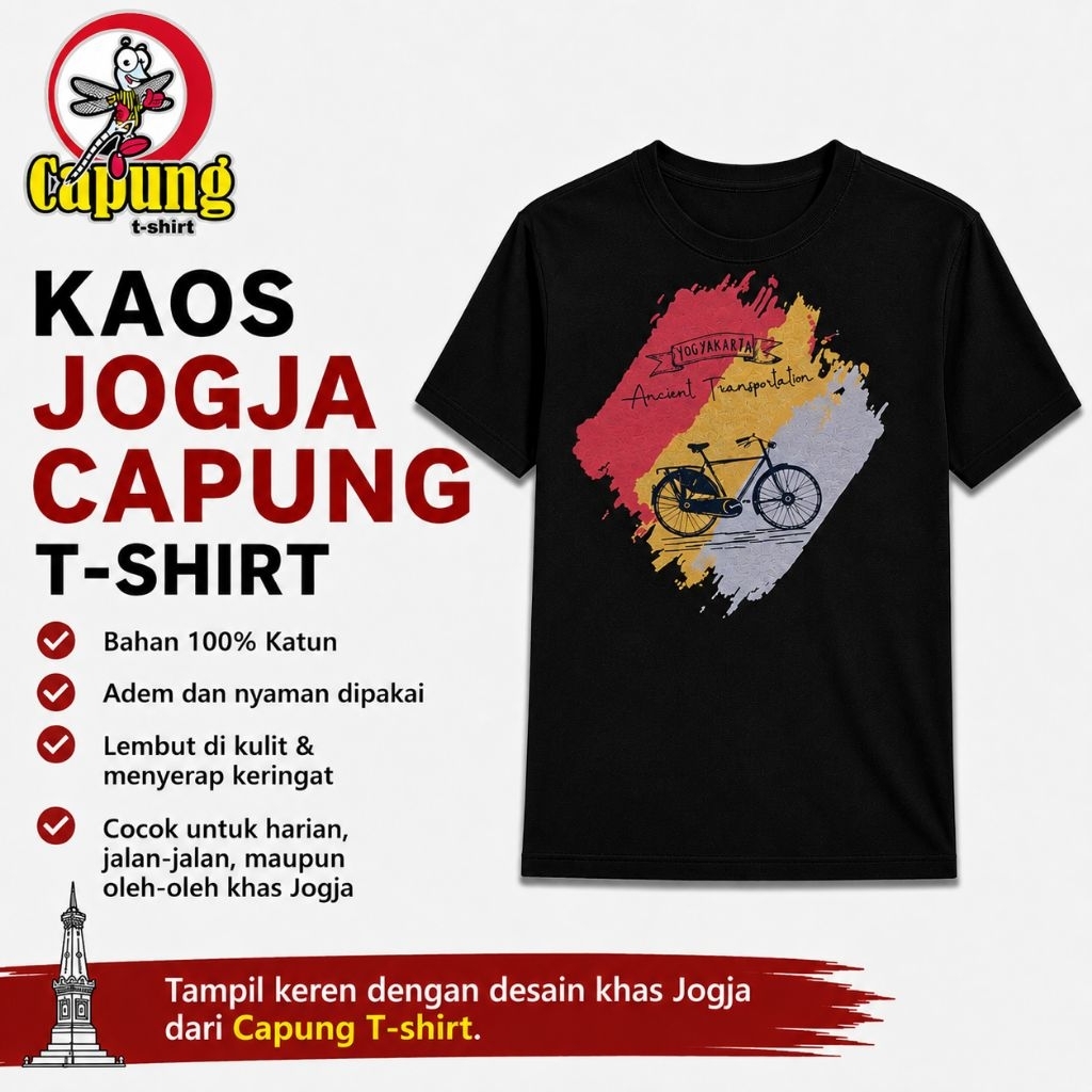 KAOS JOGJA ORIGINAL KAOS JOGJA MALIOBORO ASLI JOGJA MEREK CAPUNG T-SHIRT KAOS JOGJA OLEH OLEH KHAS J