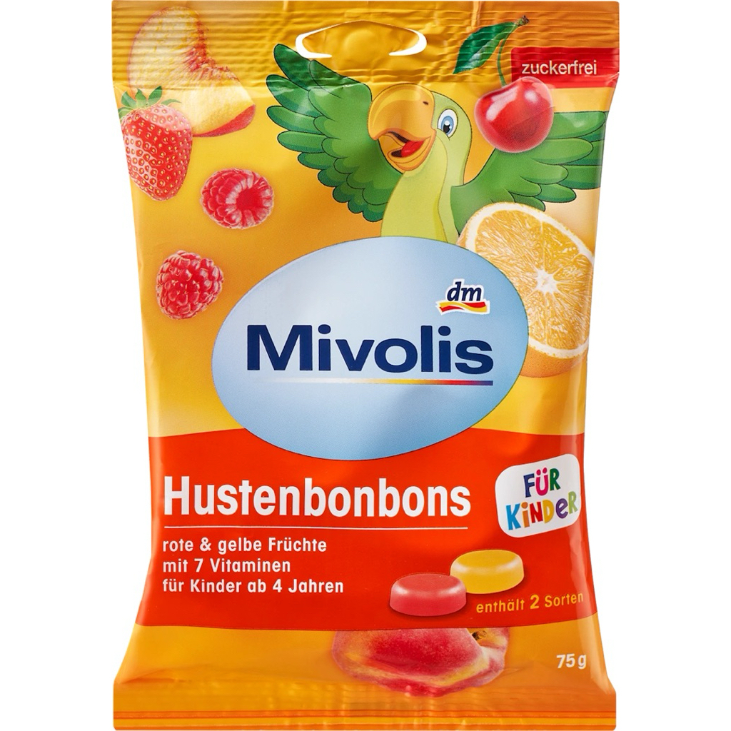 Mivolis Permen, Buah Merah & Kuning untuk Anak-anak, Untuk Batuk Bebas Gula
