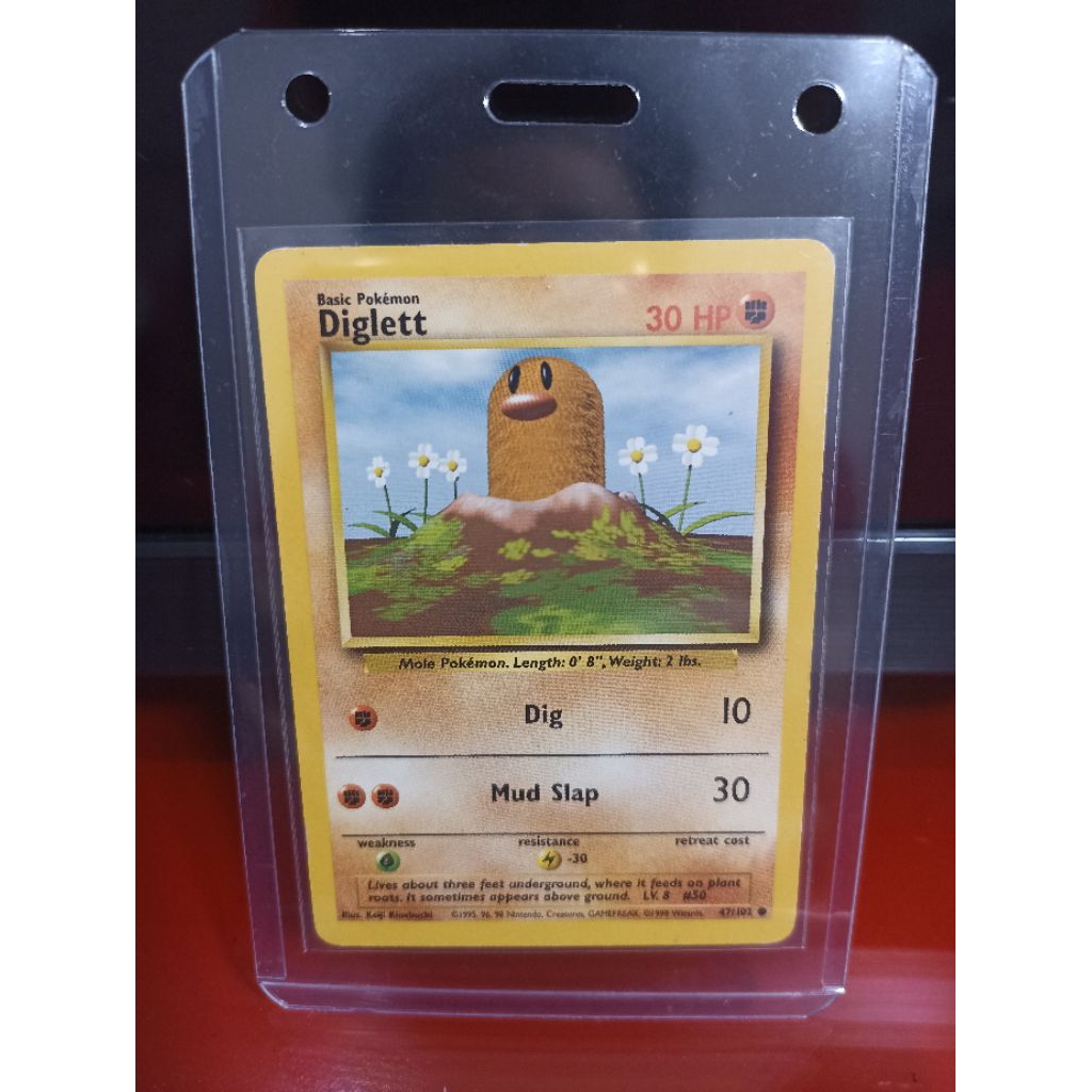 Kartu Pokemon Vintage Diglet Base set tahun 1999