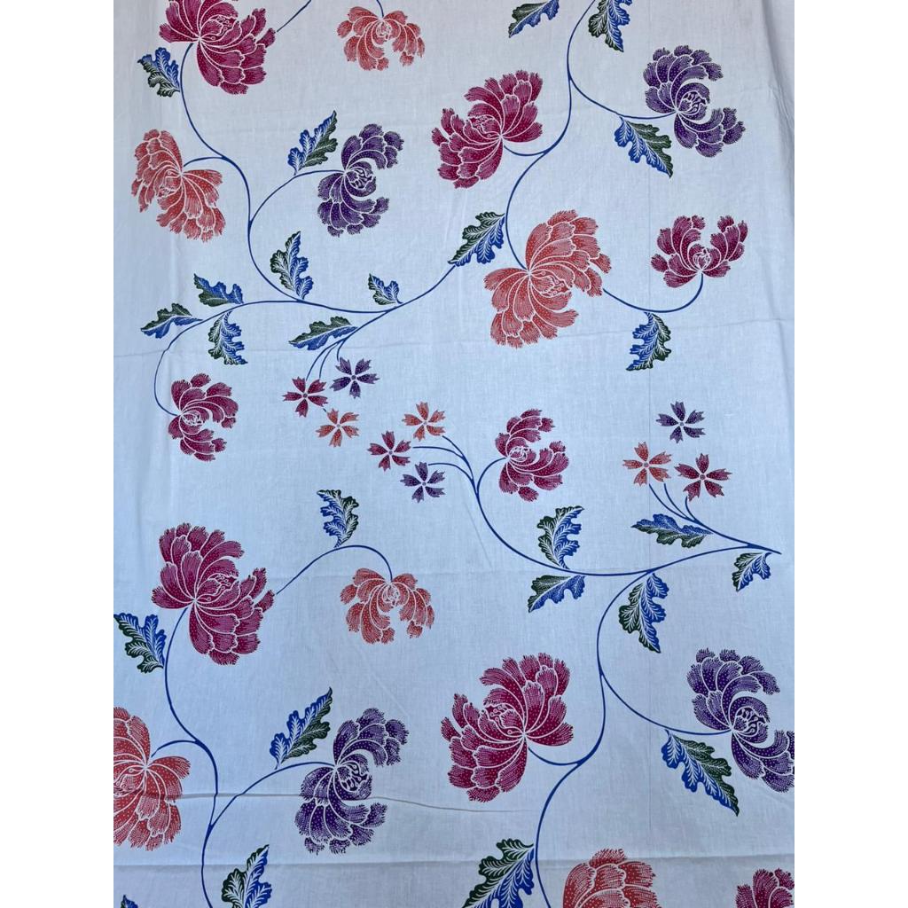 Kain Batik Motif Batik Motif Bunga Sulur Putih Tulang Original Solo Halus Panjang 2,4 Meter , Bahan 