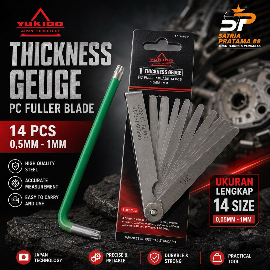 Kunci Stel Klep Motor 3 pcs Paket  FEELER GAUGE 13 BLADES