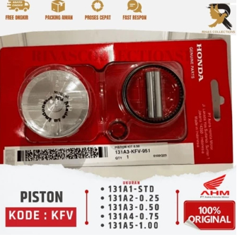 PISTON KIT KFV SUPRA FIT LEGENDA REVO 100 SUPRA FIT NEW HONDA ORIGINAL HONDA AHM