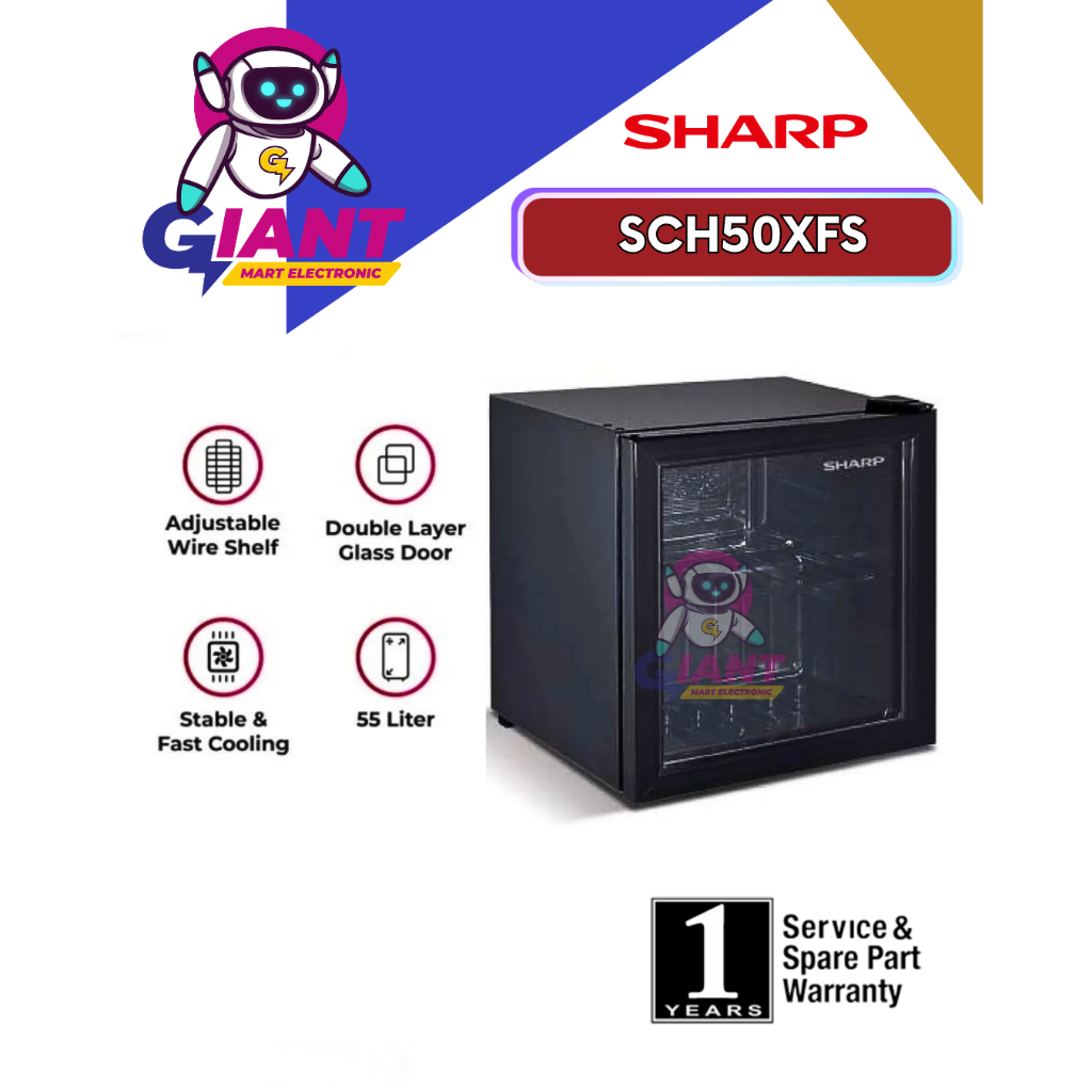 SHOWCASE MINIBAR SHARP SCH50XFS 55 LITER
