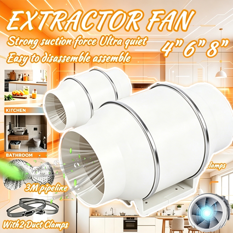 Inline Duct Fan Blower Extractor Fan and Penghisap Asap Dapur Ventilasi Kamar Mandi Ventilation in O