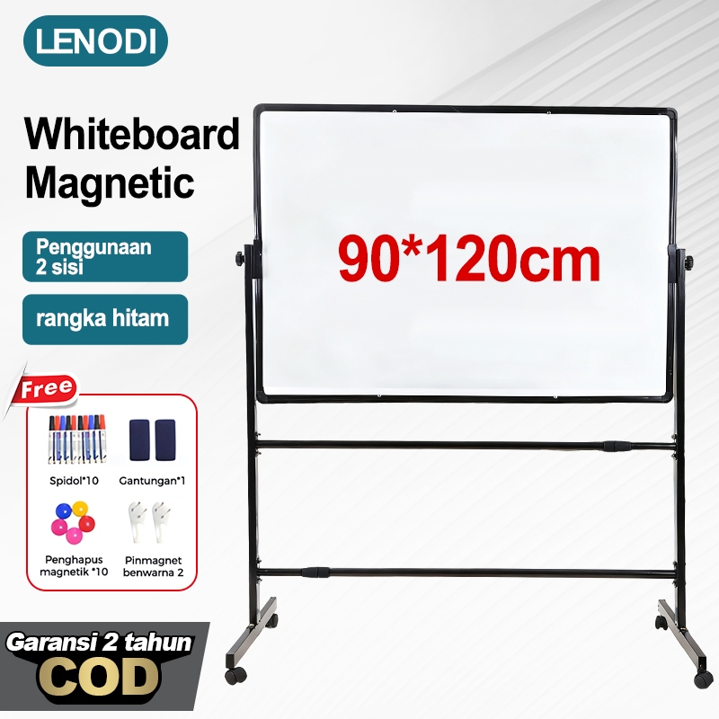 ((PROMO)) Whiteboard Standing Kaki 90x120 cm/Papan Tulis Whiteboard Standing 90 x 120/Papan Tulis