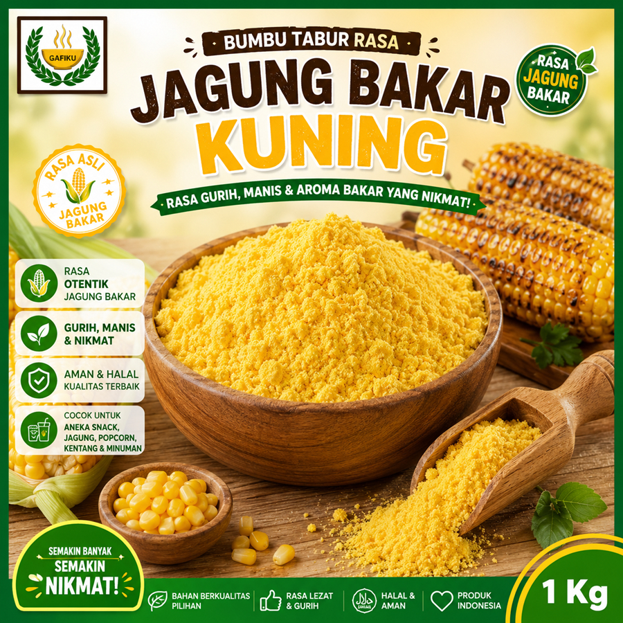 Bumbu Tabur Rasa Jagung Bakar Kuning, Jual Bubuk Tabur Jagung Bakar Kuning Murah Enak Aman Terbaik