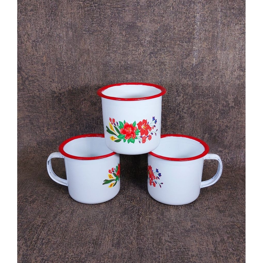 Mug Enamel/Gelas Seng/Gelas Enamel/Cangkir Enamel 7cm