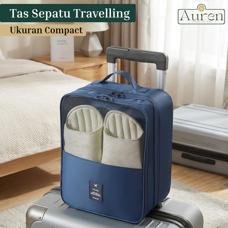 Tas Sepatu Travel 4 Kompartemen Shoes Bag Waterproof Pouch Sepatu Organizer