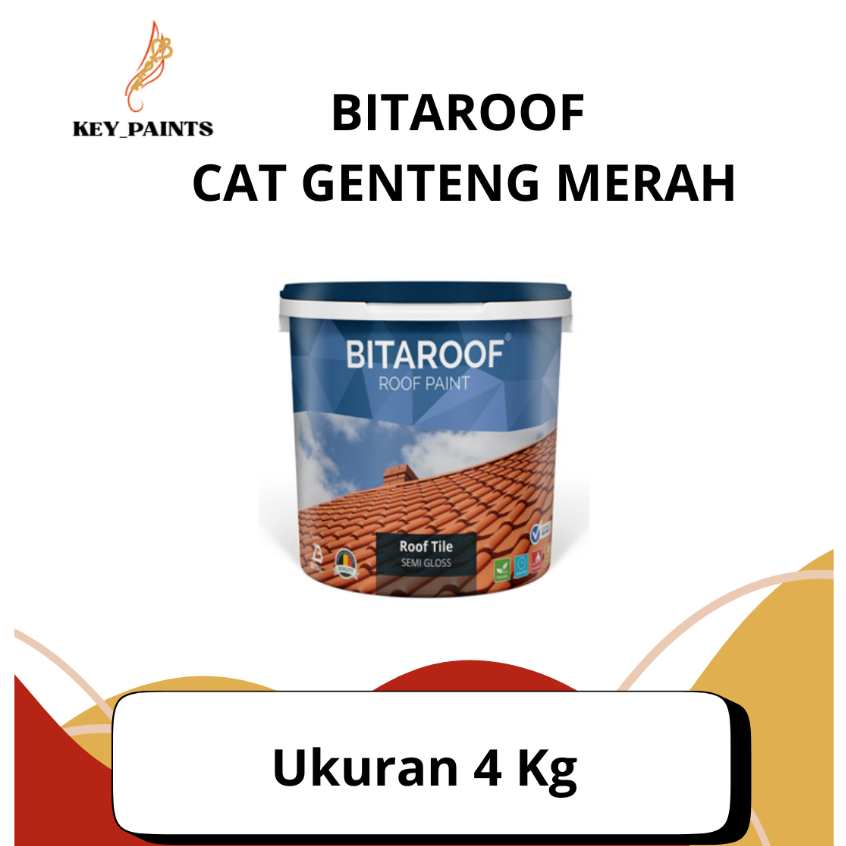 Bitaroof Cat Genteng Merah 4 Kg Waterproof Anti Lumut Tahan Lama
